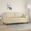 VidaXL 2-seater Sofa with Decorative Pillows Cream 140 Cm Fabric, Sofa, Loveseat, Living Room Sofa, Sofas, Sofa 3200847