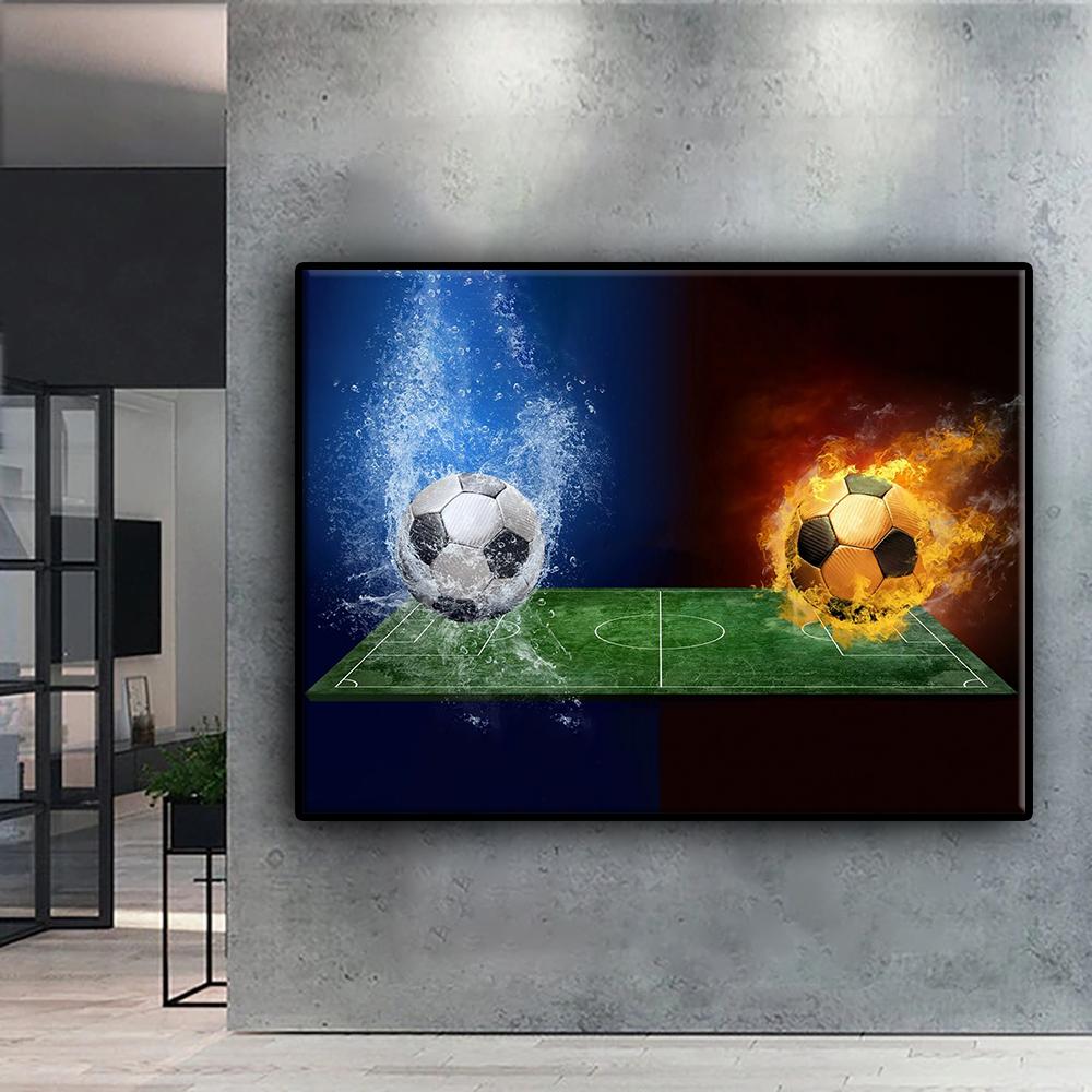Cross Stitch Kit DIY Diamond Embroidery Fire and Water Football Diamond Painting Home Decor