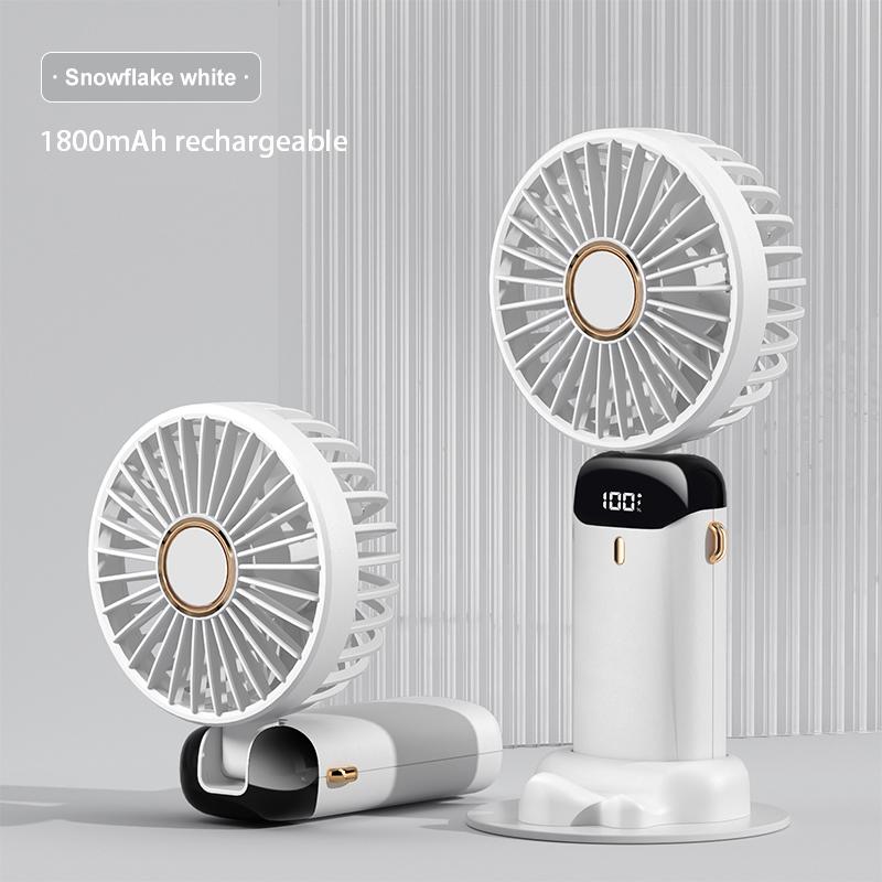 2026 New 1800mAh Portable Fan Rechargeable 90° Foldable Fan Mini Air Conditioner Small Fan Air Cooler with LED Digital Display