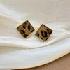 Leopard Print Square Stud Earrings: Chic, Luxurious, Versatile for Women - Perfect for Autumn/Winter