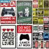 [SQ-DGLZ] GAME Sign Vintage Metal Plaque Plate Decor For Door Outside Tin Signs Warning Metal Sign Keep Out Gamer Poster