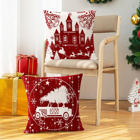 

Useful Throw Pillow Case Washable All-Match Printed Delicate Christmas Printed Pillow Covers Hotel