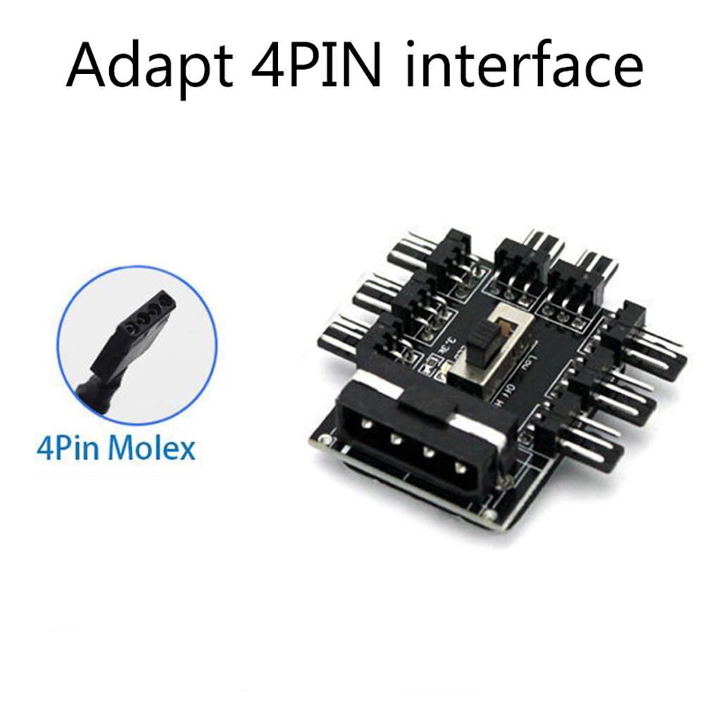 Lüfter Computerkabel SATA Adapter 1 auf 8 Kühler Splitter PC Lüfter Hub Geschwindigkeitsregler Kühlventilator Hub