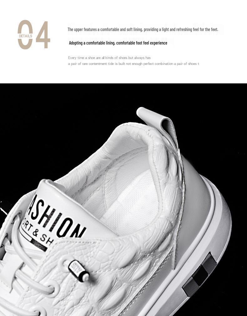 2024 Men's Breathable White Sneakers: Trendy Korean Casual Leather Shoes for Spring