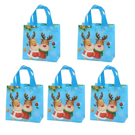 

Рождественская подарочная сумка, практичная мультяшная яркая цветная рождественская сумка-тоут, детская упаковка для рождественских подарков, Рождественская большая сумка L светло-синий