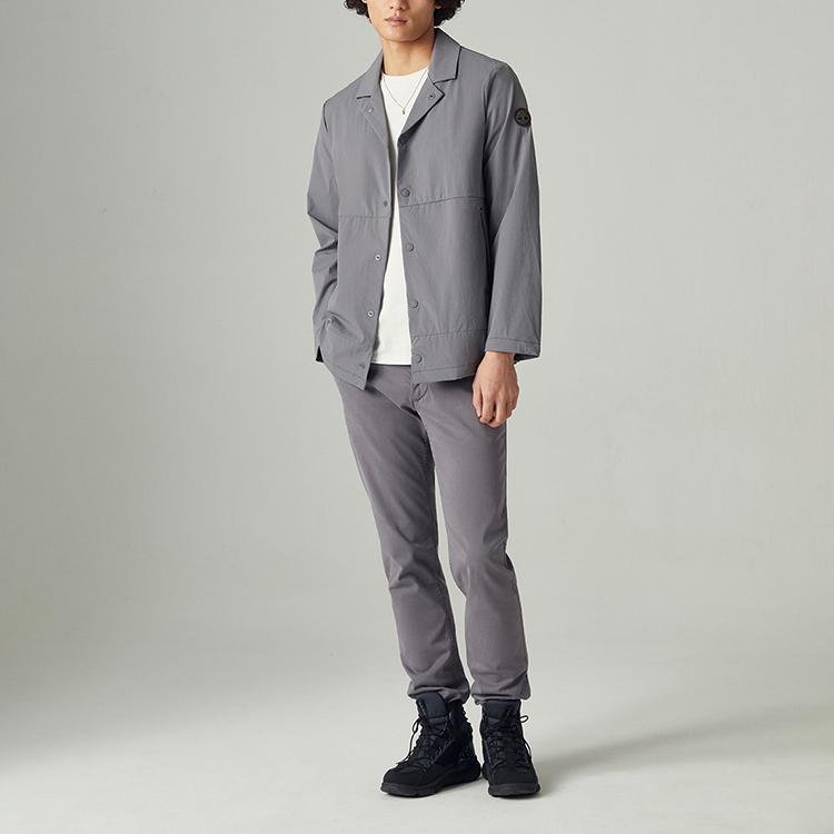 Timberland Casual Solid Color Zip Pocket Jacket Men Jackets Gray A26B6-033