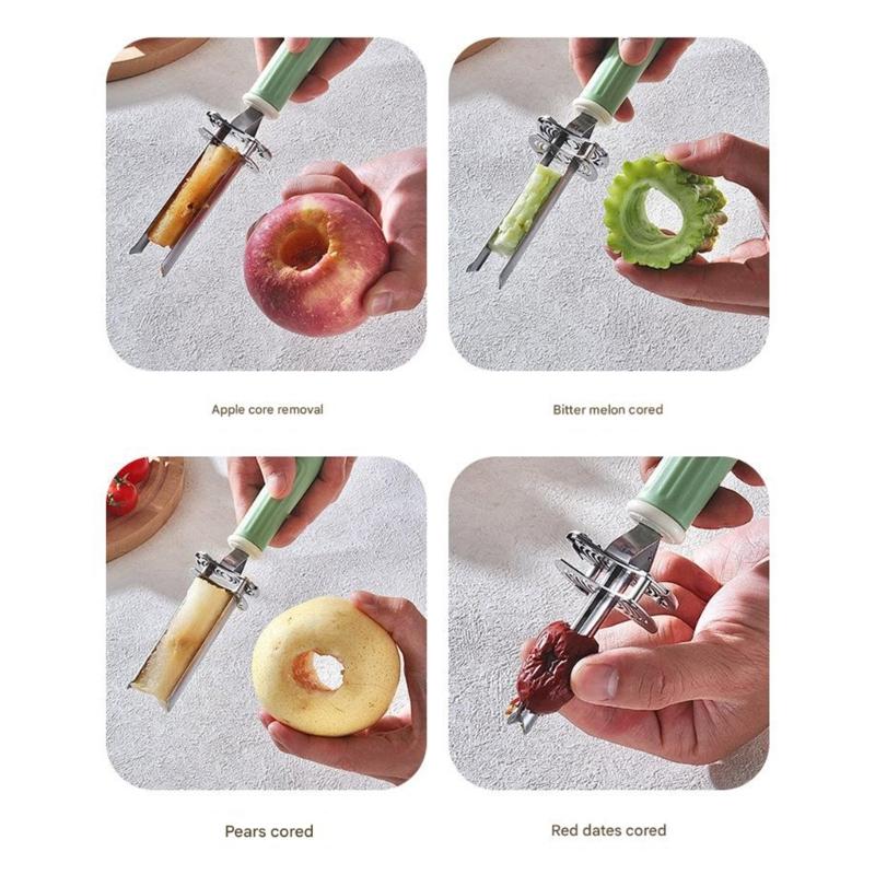 Vegetable Cores Remover Tool Adjustable Diameter For Apples Peppers Stainless Steel Blade Kitchen Gadget