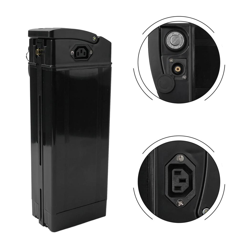 Reliable Electric Bike Battery Box, Ebike Holder Case with Charging Socket, Output Port , Perfect for Electric Bicycles