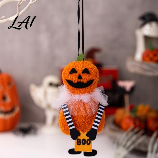 Ghost Bag Charms for Kids Halloween Pumpkin Hanging Ornament Car Rearview Mirror Pendant Cute Soft Plush Holiday Ornaments School Keychain