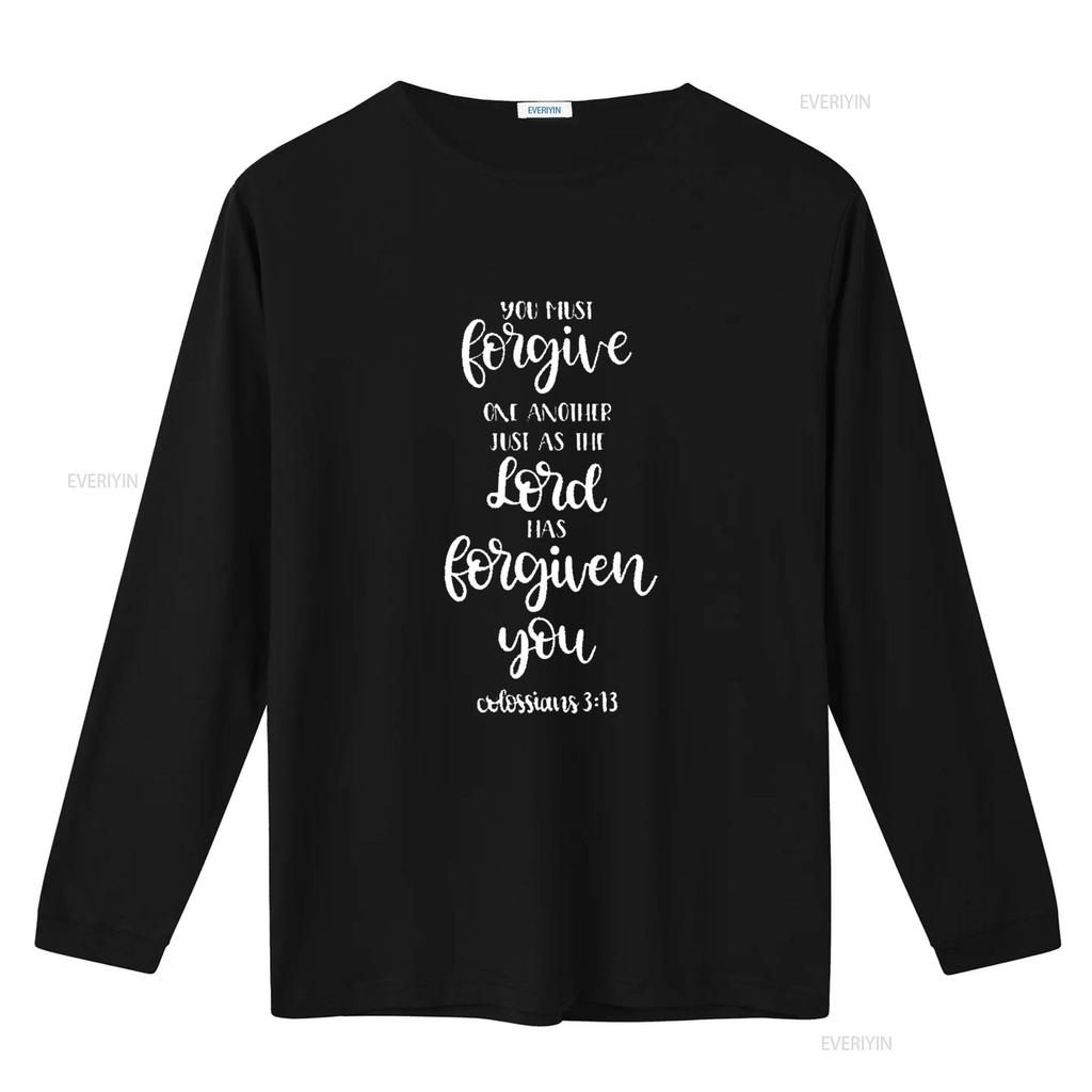 Forgive One Another Colossians 3 13 Bible Verse T Shirt Black 4XL vintage Washed homme Stylish streetwear Breathable