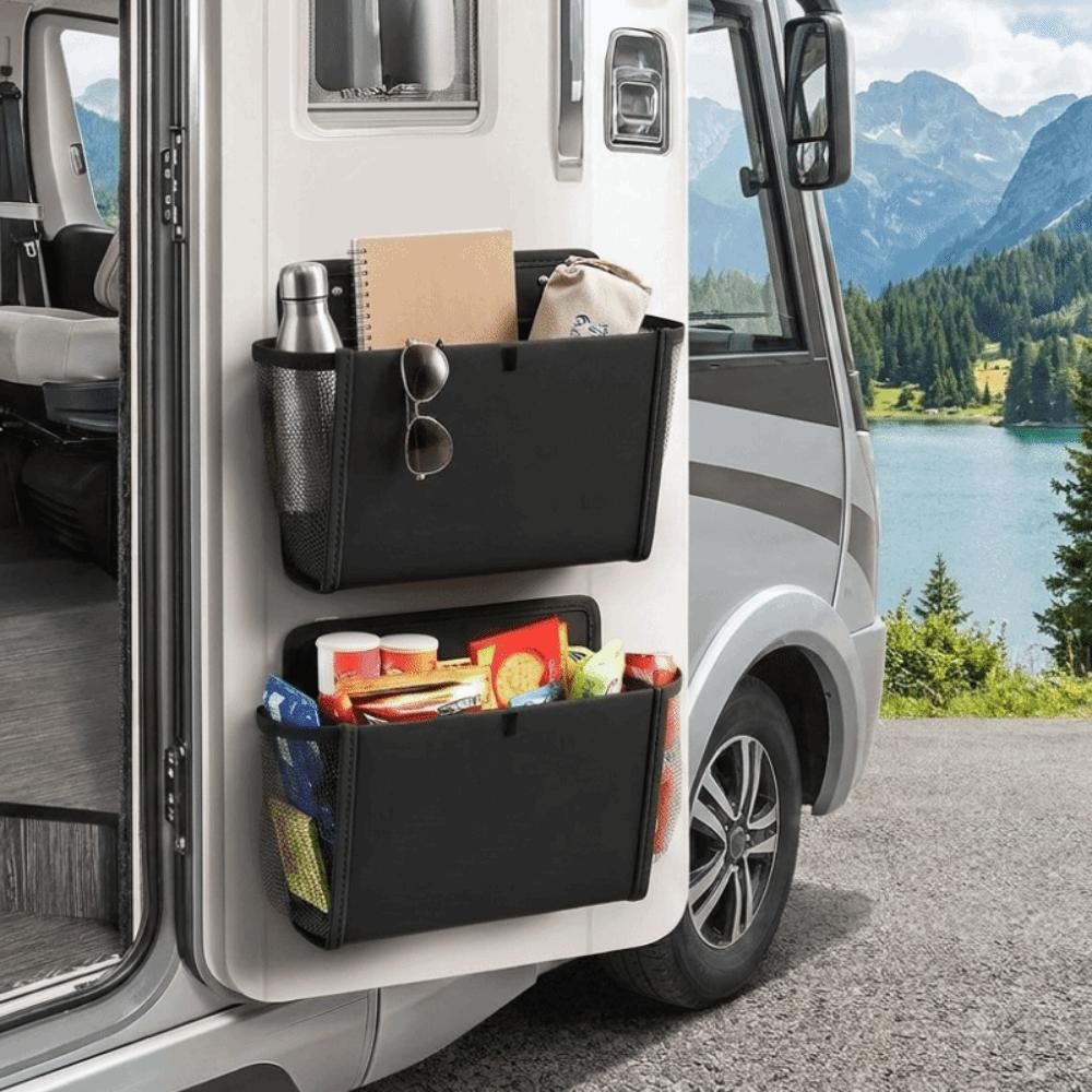 Mesh Pocket RV Storage Bag Foldable Multi-Compartment Organizer Oxford Cloth Door Organizer Door