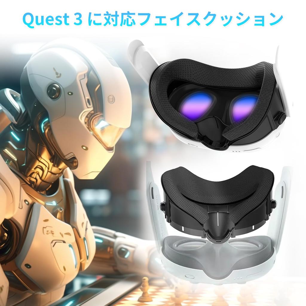 Guvaof Ques 3 Compatible Face Cushion Distributes Facial Ques 3 Face 2 Replacement Face Ques 3 Interface Adjustable Nose PU and Ice Silk Face Foam