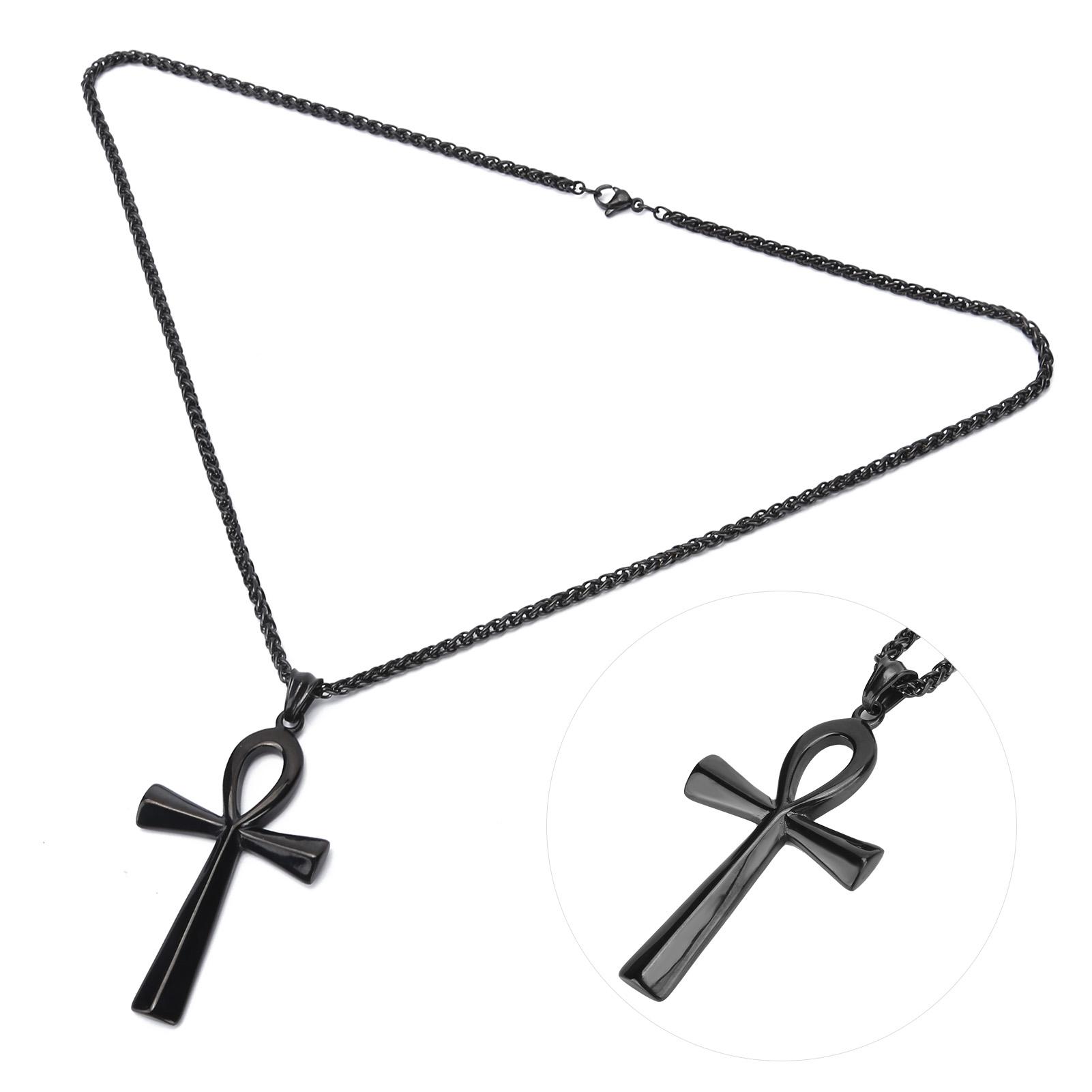 Мужская цепочка-ожерелье из нержавеющей стали Изысканное модное ожерелье с подвеской Аксессуар ПодарокЧерный
