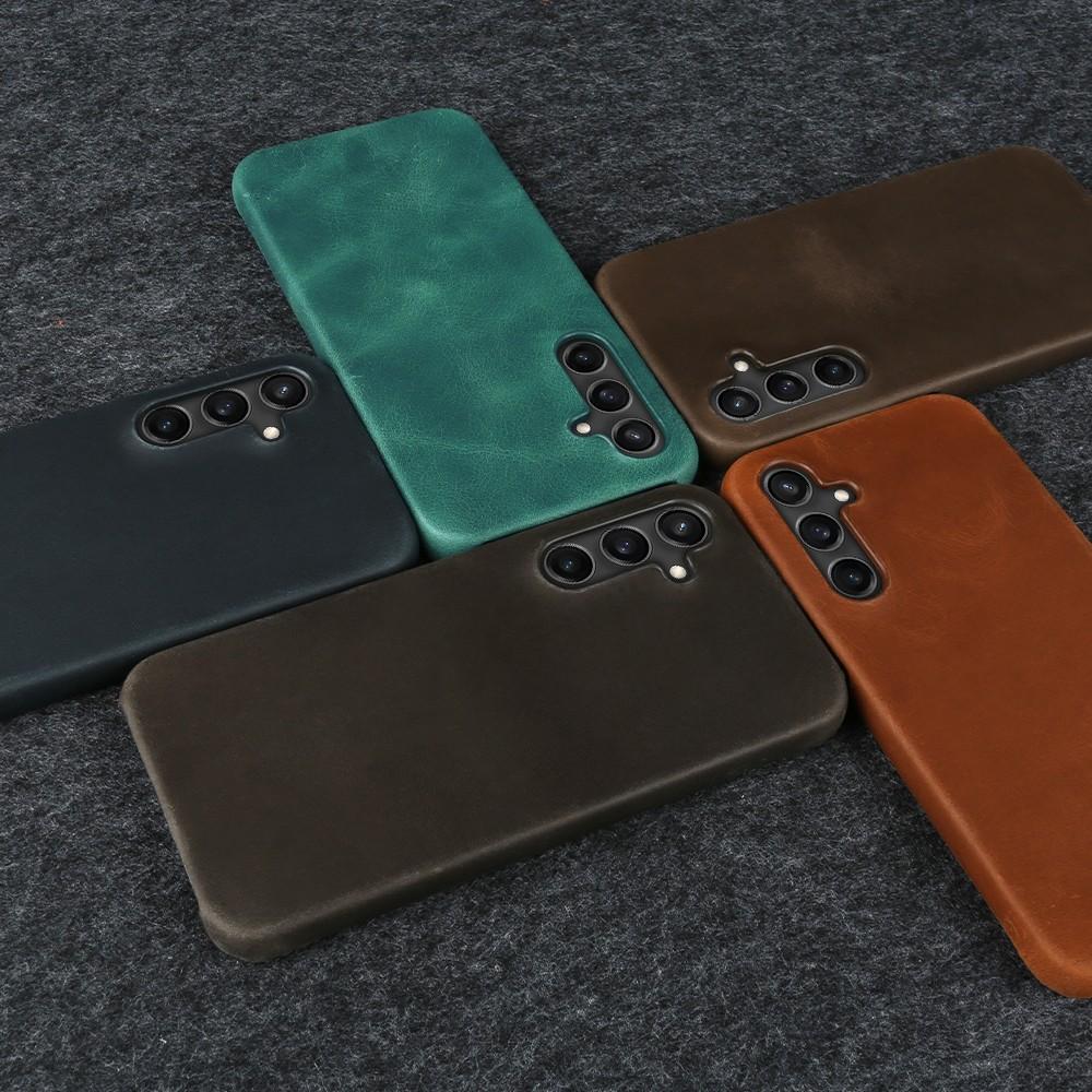 Per SAMSUNG S23 FE CUSTODIA Texture Pelle Vera Cavallo Pazzo S24 S20Ultra S22 S21FE Copri Telefono Capa Guscio Protettivo Retro