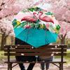 1pc Flamingo Tropical Automatic Folding Umbrella, Heavy Duty 8 Rib Iron Frame,  Suitable for Travel, Daily Use, Birthday, Decor Gift m0104045