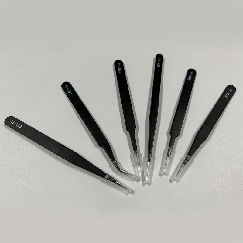 Anti-Static Stainless Steel Precision Tweezers, Curved Tip for Electronics, Eyelash Extensions, Manicure, Bird's Nest Picking, and Hair Removal.