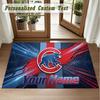 Crystal Velvet Square Rug Custom NameChicago Cubs Pattern Non Slip Home Floor Decor Rug