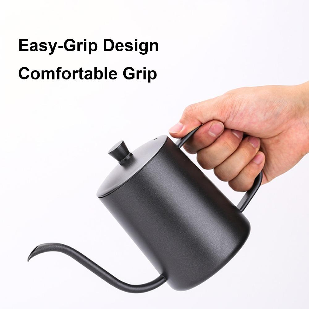 Long Narrow Spout Pour Over Coffee Kettle 304 Stainless Steel Stovetop Teapot Camping Use
