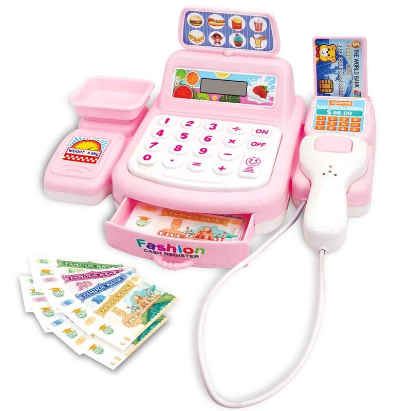 Simulación de compras en efectivo, juguetes de la casa, juegos electrónicos, iluminación y efectos de sonido, juguetes de cajero de supermercado