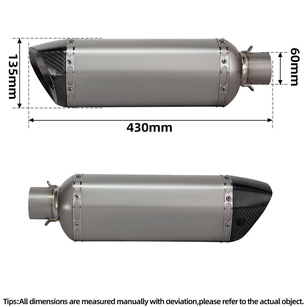 430 Titanium Alloy Exhaust Pipe Tail for Motorcycles & Scooters, Large Hexagonal 60MM.