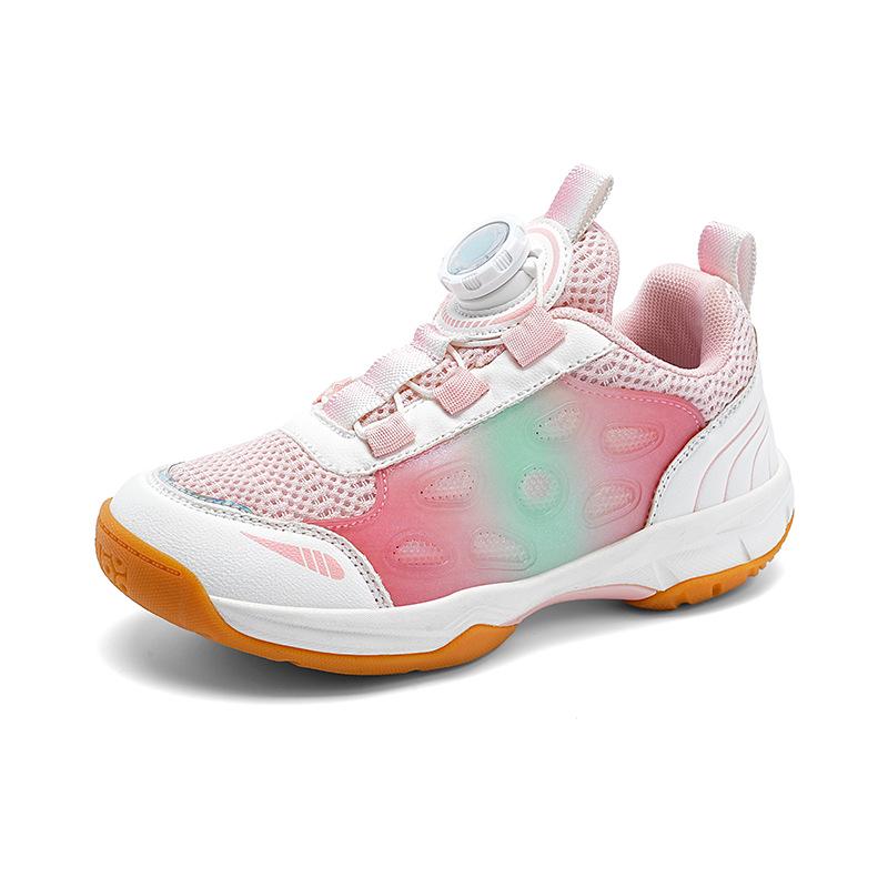 2025 Kids' Badminton Shoes for Boys & Girls – Competition Ready, Rotating Buckle, Double Mesh, Breathable Design