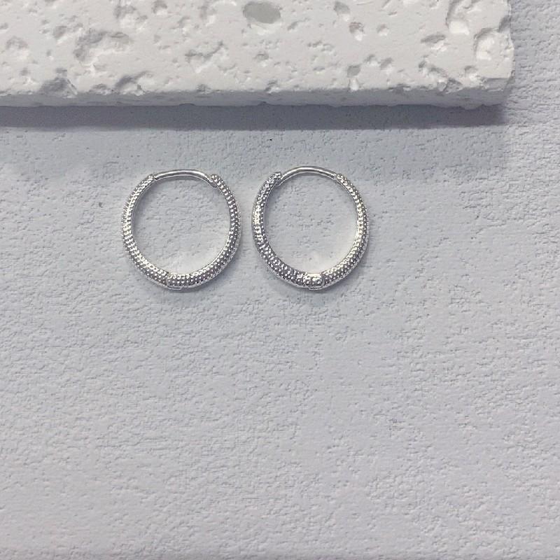 Vintage Silver Color Circle Charm Hoop Earrings for Women Jewelry Accessories