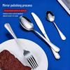 410 Stainless Steel Four-Piece Cutlery Set: Knife, Fork, Spoon - Single/Double Line for Home or Hotel Dining