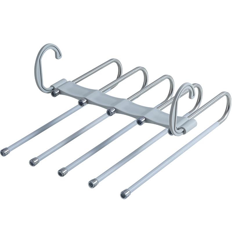 

Folding Magic Pants Hangers,5 Layers Stainless Steel Space Saving Clothes Rack Organizer,Pants Rack For Wardrobe Organiser серый