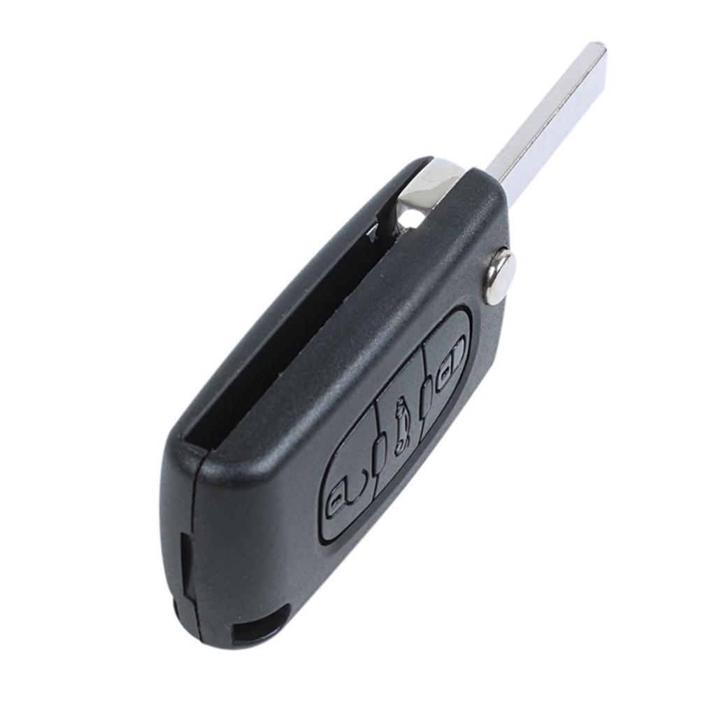 3 Button Flip Key Shell with Pre-Cut HU83 Blade CE0536 for Peugeot for Citroen No Electronics