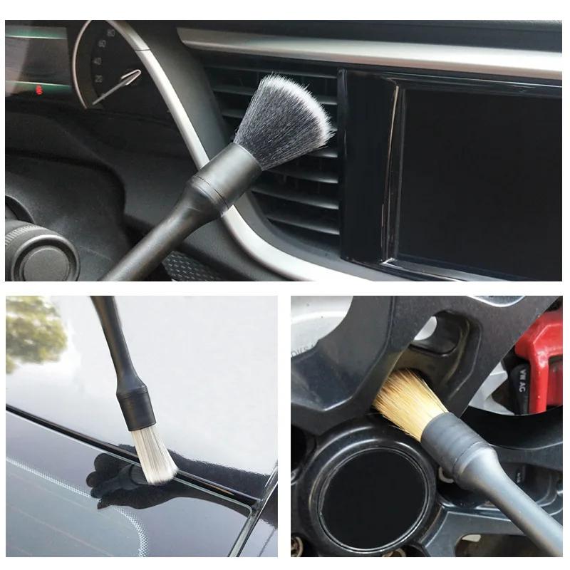 3PCS Car Cleaning Brush Super Soft Kit Automotive Detail Brushes For Car Interior Detailing Brush Set Car Dash Duster Brush