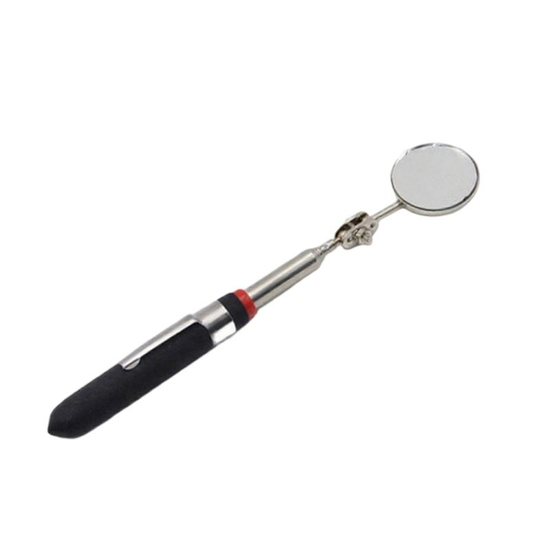 Foldable Telescopic Round Mirror Auto Repair Tool with Long Handle 32mm/82mm Inspection Mirror for Technicians Mechanics