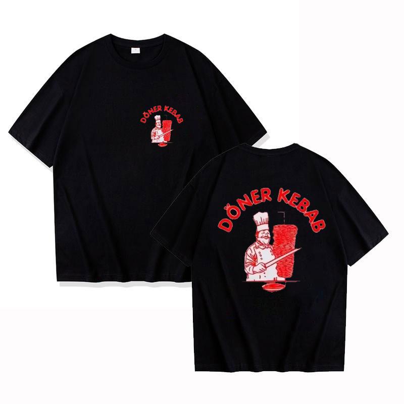 Summer Sporty T-Shirts Doner Kebab Print Pure Female Clothing Short Sleeve Tops Funny Women T Shirt Vintage Unisex Top Tees