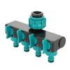 4 Way Tap Hose Adapter,   Converts Faucet Water To 4 Outlets with Stop Valve, Great for Garden Watering, Easy Installation with