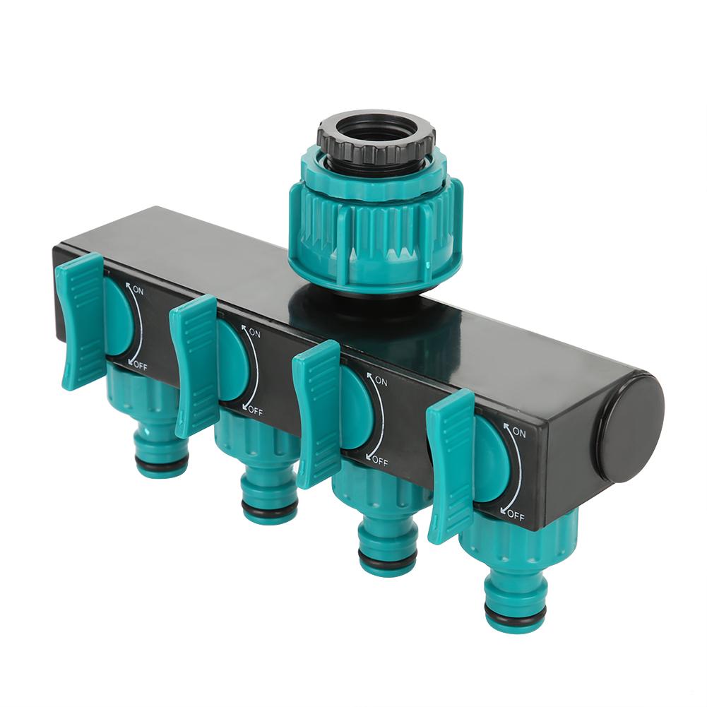 4 Way Tap Hose Adapter,   Converts Faucet Water To 4 Outlets with Stop Valve, Great for Garden Watering, Easy Installation with