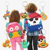 2pcs PVC Key Chain Cactus Hat Hot Dog Horse Guitar Sand Hammer Keychain Metal Pendant Gift