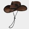 Western Cowboy Straw Hat Ethnic Style Outdoor Sun Protection Pentagram Panama Hat