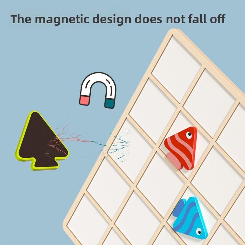 Magnetic Wooden Puzzle Toys Kids Brain Training Parent Child Interactive Game