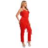 Women’s Ballroom Latin Bodysuit S-XXL Shiny Sequin Tiered Fringe Cami Jumpsuit Long Pants Unitard for Salsa Cha-Cha Tango Performance