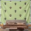 Dachshund Dog Silhouette and Bone Seamless Pattern Wall Tapestry Green Pet Lover Decor for Bedroom Living Room Gift
