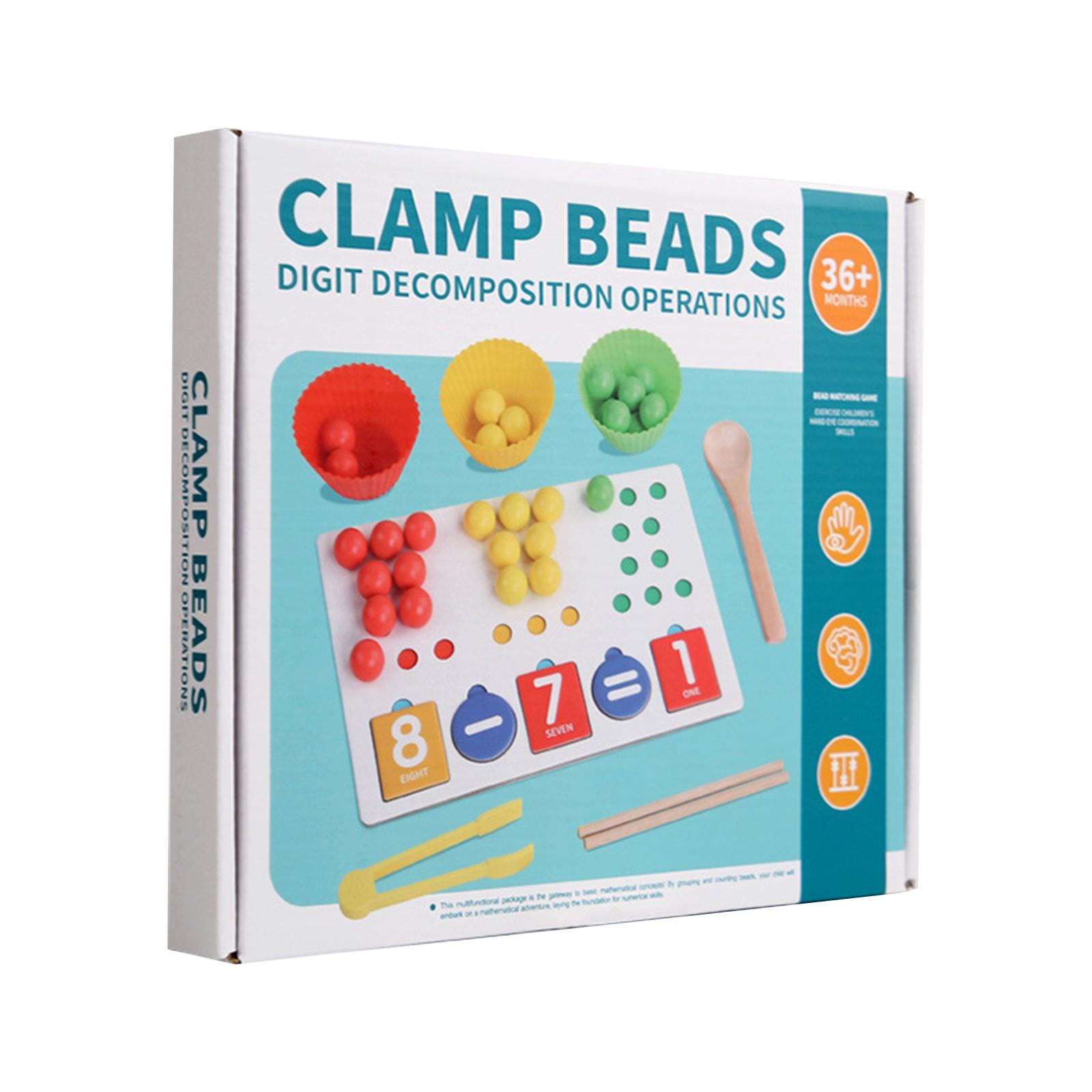 

Игра-зажим для бусин, игрушки для разложения чисел, игрушка-сортировка по цвету, игрушка для развития мелкой моторики One Size