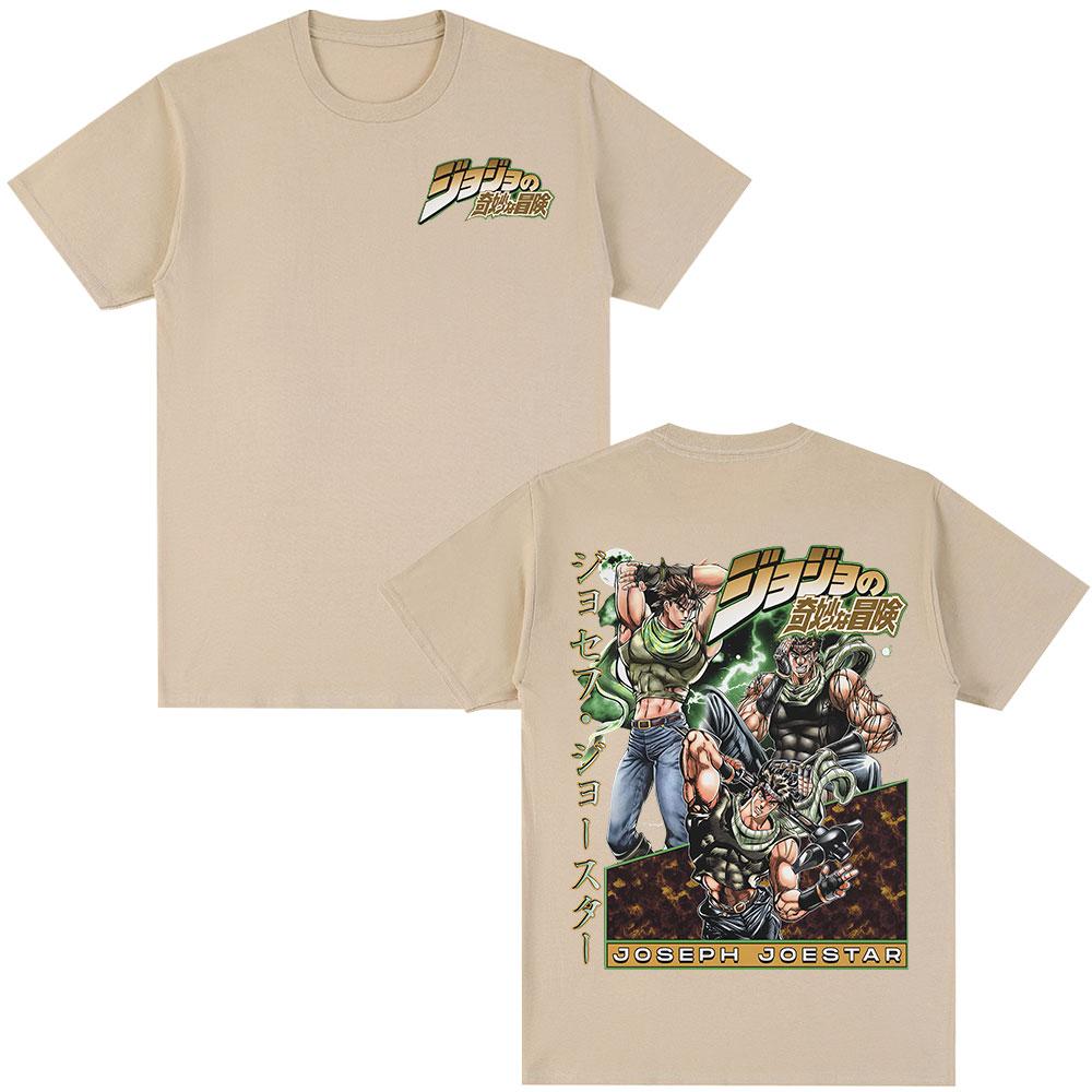 Anime JoJo Bizarre Adventure Tshirt Joseph Joestar Manga Graphic Tees Mens Women Clothing Casual Fashion Short Sleeves T Shirt
