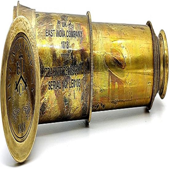Brass Telescope 81.28 Cm Replica of East India Company 1818 Tracker Telescope, Collapsible Decorative