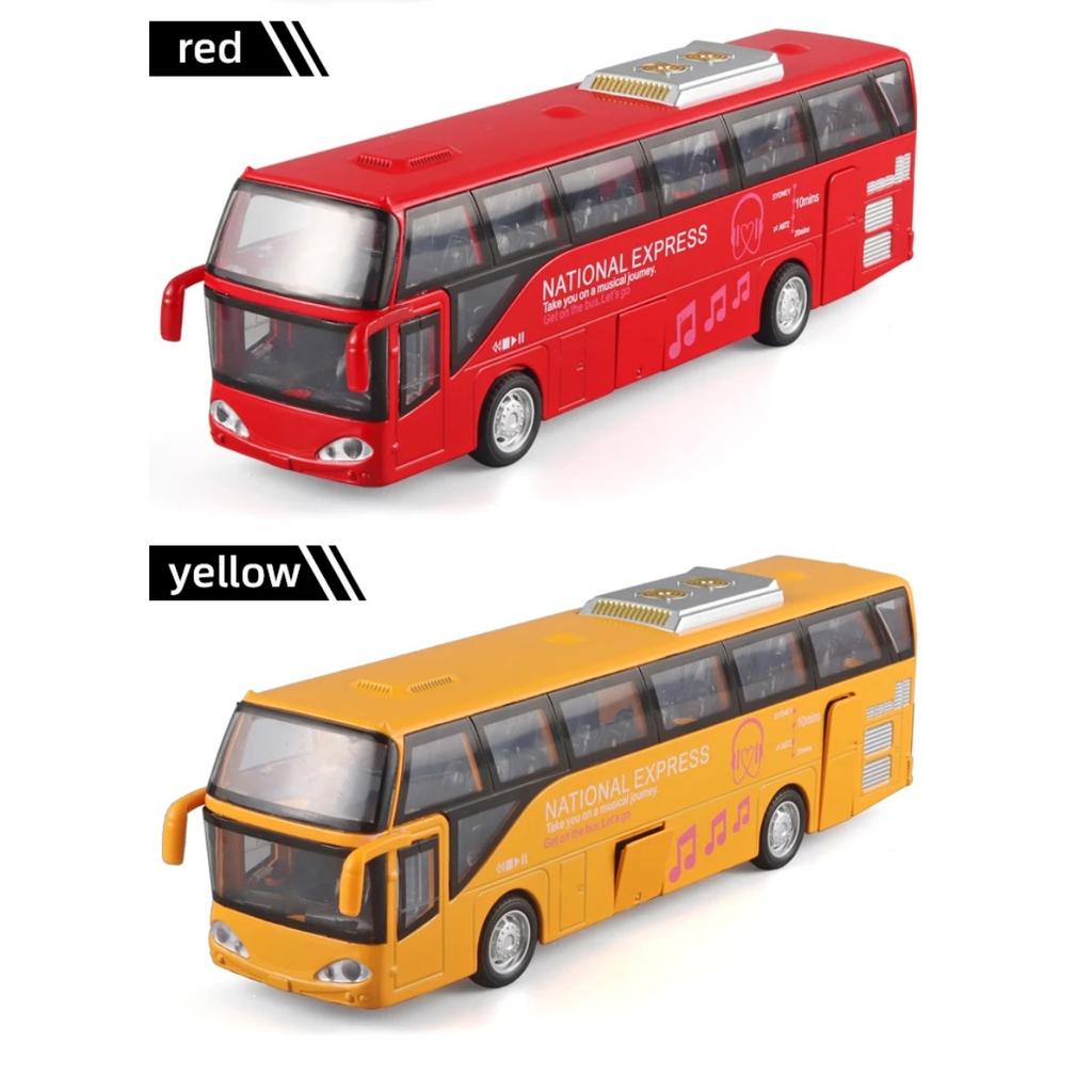 1/64 Children's Bus Alloy Model with Sound & Light Features - Fun & Interactive - Ideal for Playtime, Learning, Or Decorating