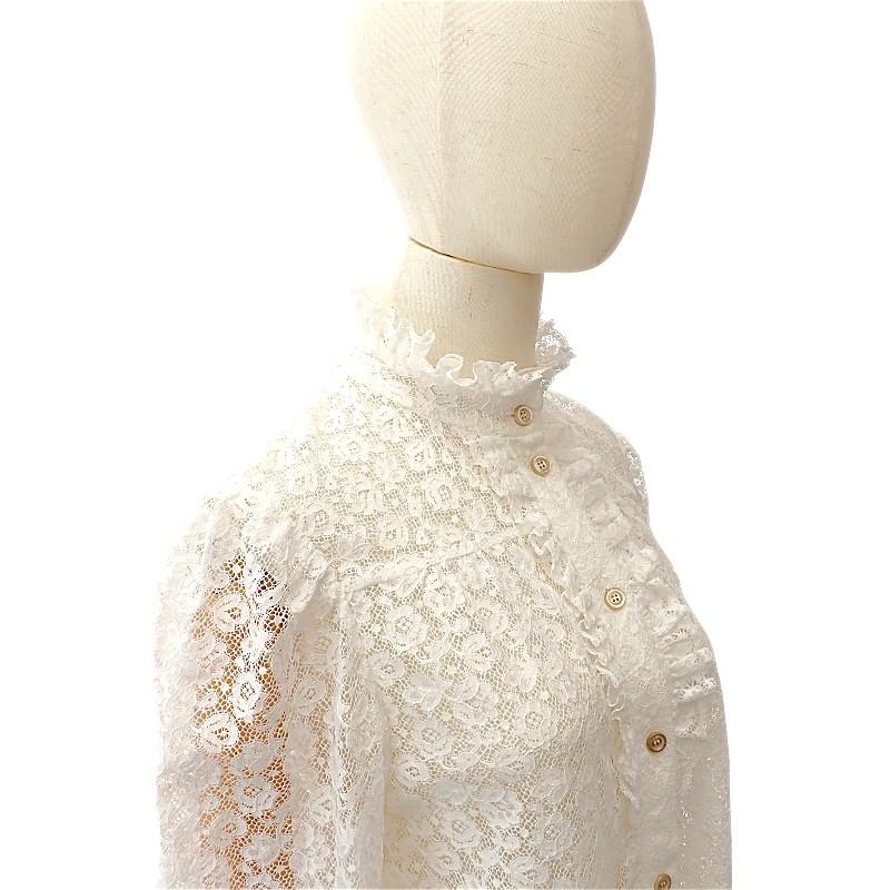 Gucci 42 Long Sleeve Shirt white/White cotton/Nylon Women