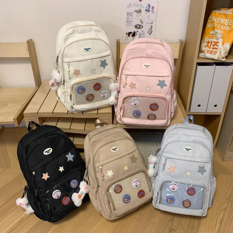 Female Students Travel Bag Large Capacity Schoolbag College Style Backpack for Middle School