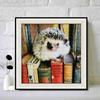 New Arrival 5D DIY Full Circle Diamond Painting "Hedgehog and Book" Embroidery Cross Stitch Home Decor Gift
