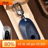 Interior Mouldings Leather Car Remote Key Fob Case Key Cover For Mercedes Benz 2021 C Class S Class W223 S350 S400 S450 S500 C20