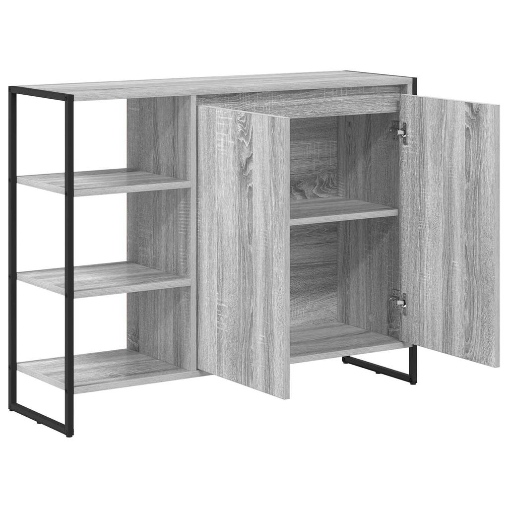 Side Cabinet Grey Sonoma 96.5 X 30 X 75 Cm Particleboard