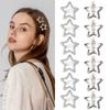 12PCS Alloy Hair Clip Star Shape Snap Hair Clip for Ponytail Bangs Hairpins for Teenagers Children Christmas Gifts