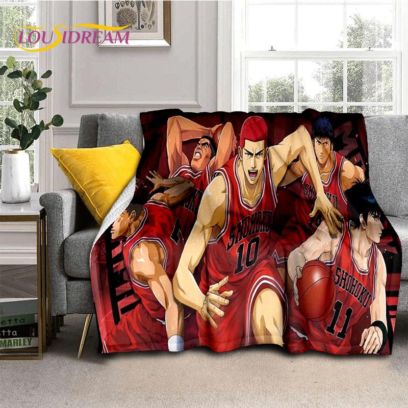 Cartoon Slam Dunk Basketball Anime Soft Blankets,Keep Warm Throw Blanket Comfortable Blanket for Picnic Beds Sofa Home Bedroom